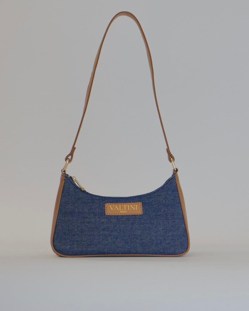 DENIM SHOULDER SLING - TAN
