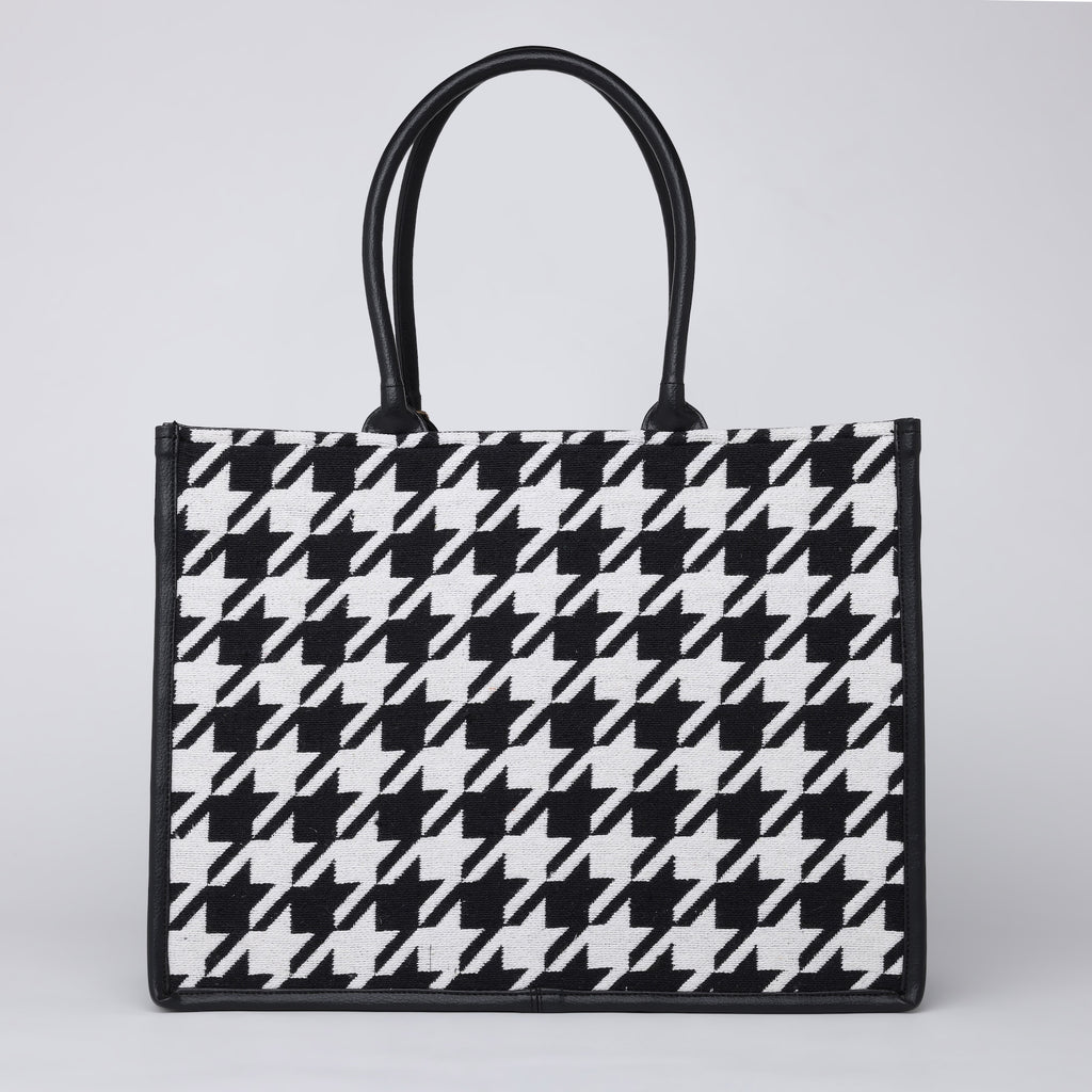 RENO HOUNDSTOOTH TOTE BAG
