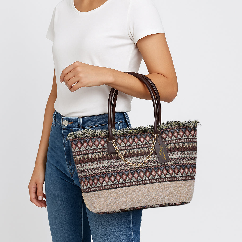 IBIZA FRINGES JACQUARD BAG